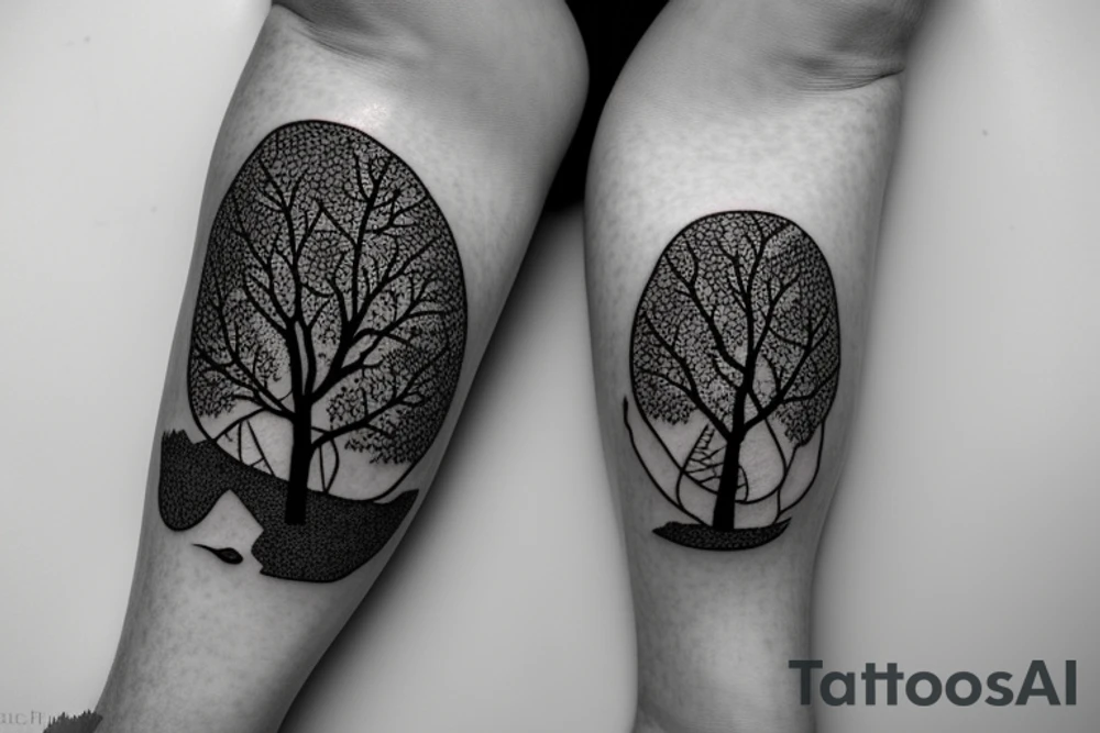 aspen tree with aspen leaves on a hiking trail right next to the tree tattoo idea