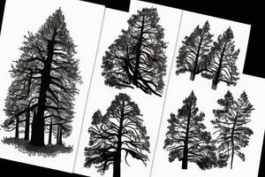 silhouette of a towering redwood tree tattoo idea