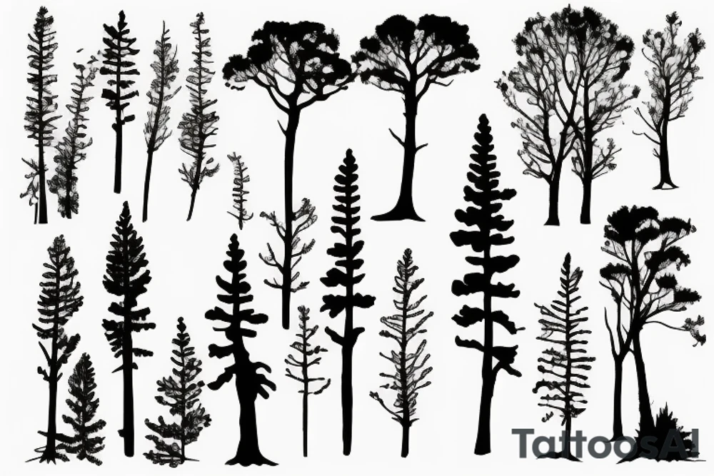 silhouette of a cypress tree tattoo idea
