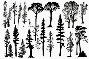 silhouette of a cypress tree tattoo idea