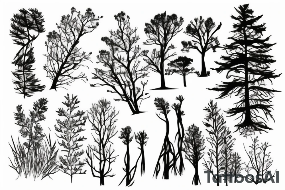 silhouette of a cypress tree tattoo idea