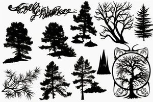 silhouette of a cypress tree tattoo idea