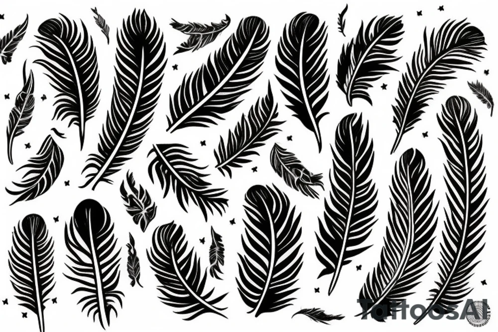 feather in fire with ash tattoo idea
