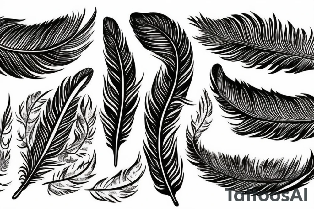 feather in fire with ash tattoo idea