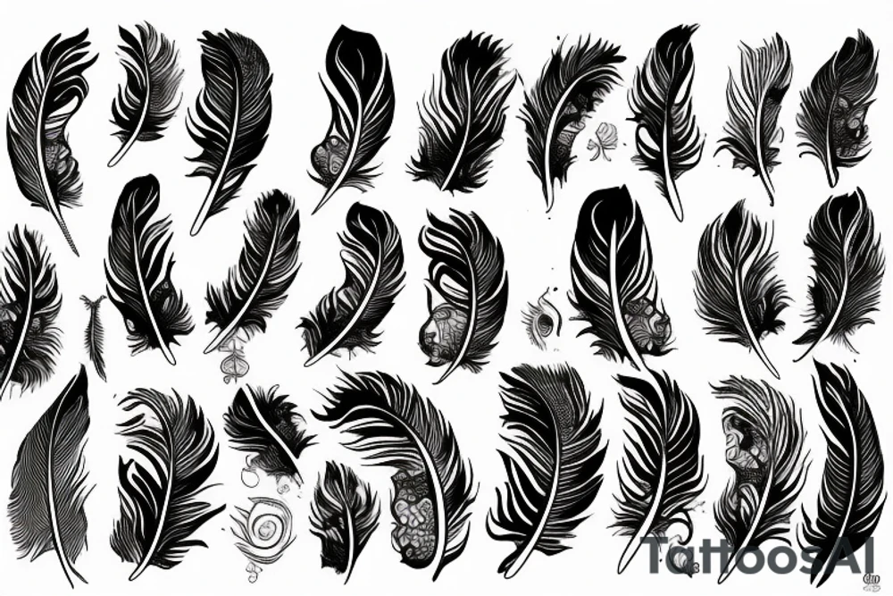 feather in fire with ash tattoo idea