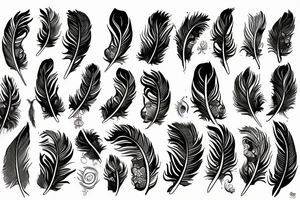 feather in fire with ash tattoo idea