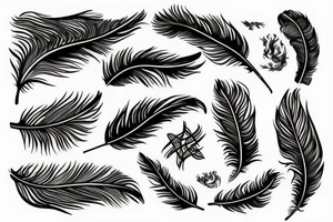 feather in fire with ash tattoo idea