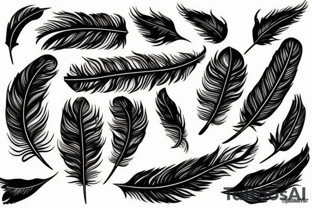 feather in fire with ash tattoo idea