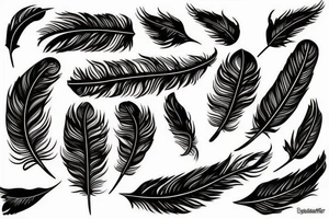 feather in fire with ash tattoo idea