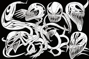 marvel venom symbiote crawling up arm tattoo idea