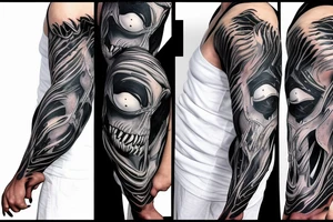 marvel venom symbiote crawling up arm tattoo idea