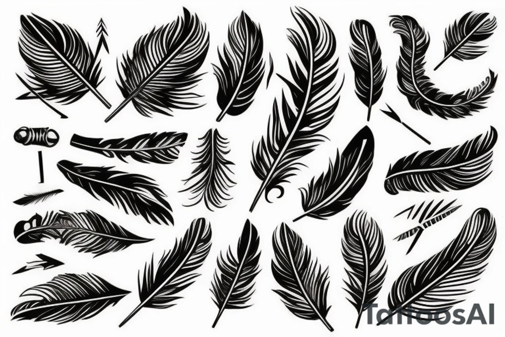 feather arrow tattoo idea
