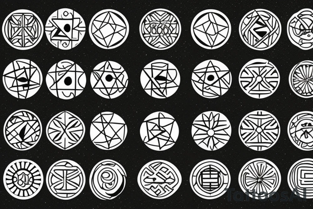 Three number nines with moons involved tattoo idea