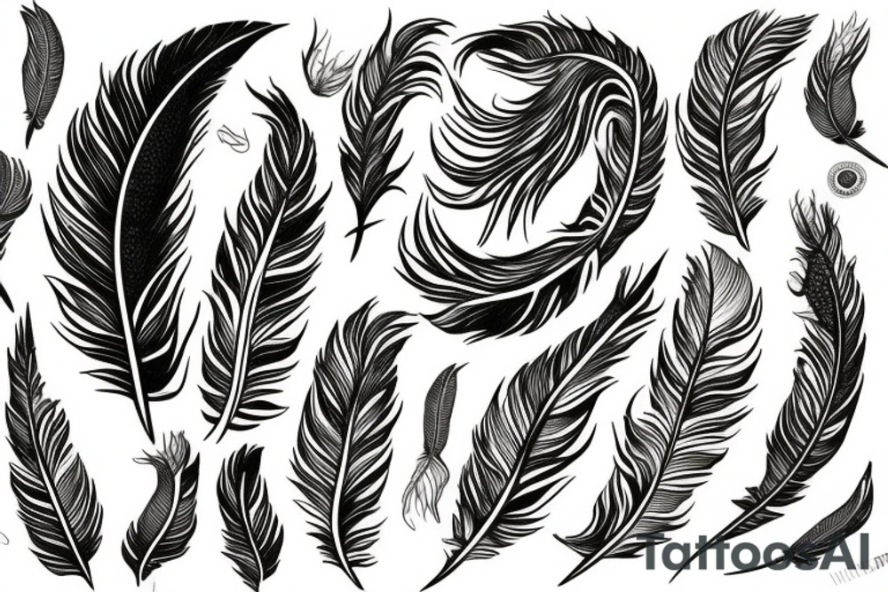 feather fire ash tattoo idea