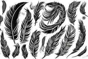 feather fire ash tattoo idea