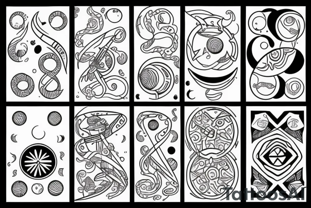 Three number nines with moons involved tattoo idea