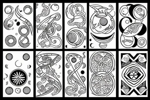 Three number nines with moons involved tattoo idea