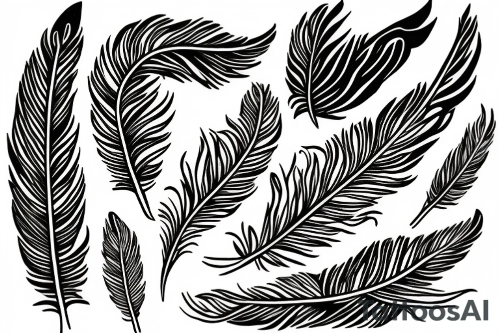 feather fire ash tattoo idea