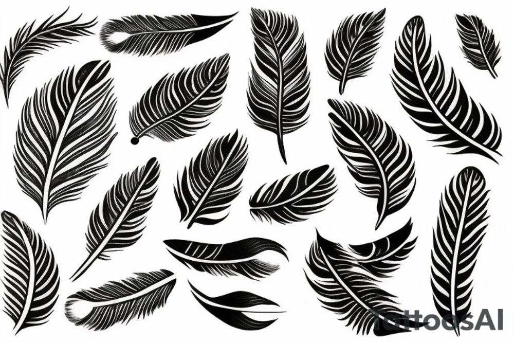 feather fire ash tattoo idea