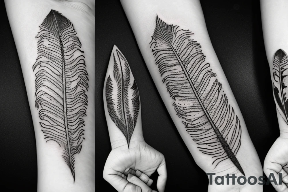 feather fire ash tattoo idea