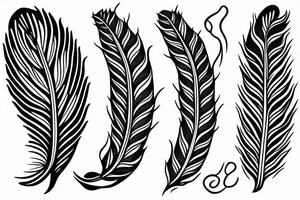 feather fire ash snake tattoo idea