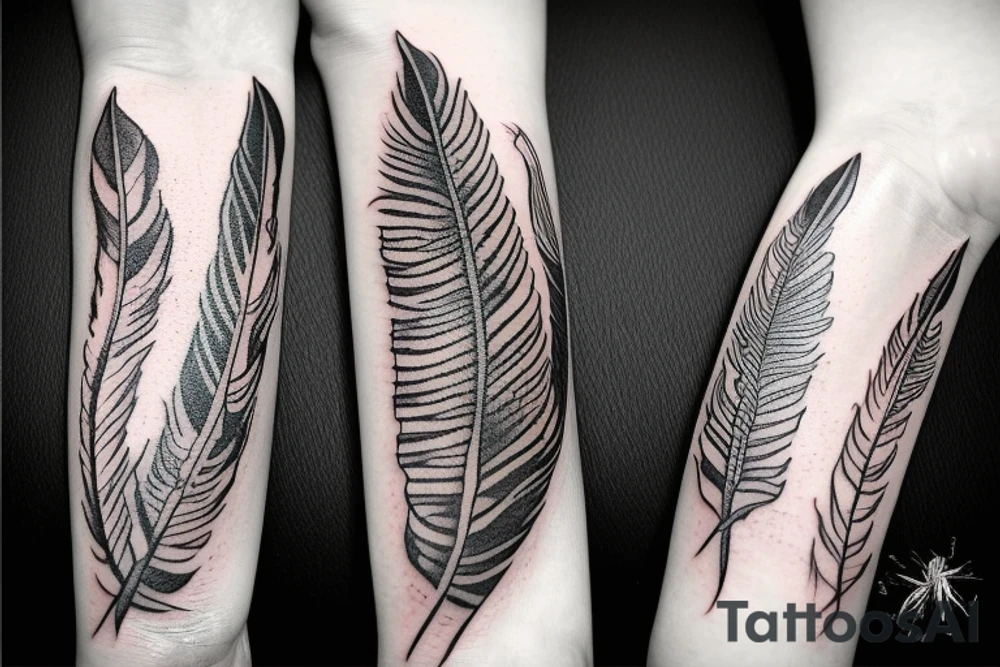 feather fire ash snake tattoo idea