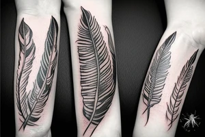 feather fire ash snake tattoo idea