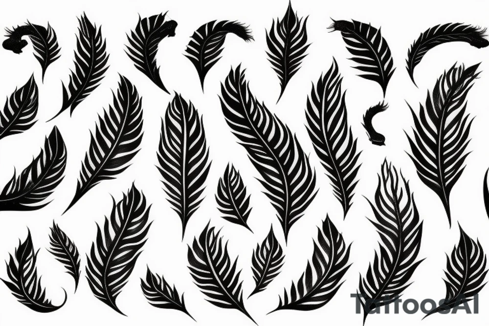 a burning feather in the form of a snake that turns into ashes tattoo idea
