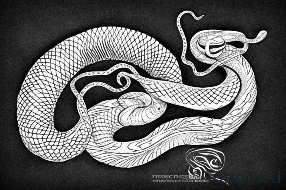 a burning feather in the form of a snake that turns into ashes tattoo idea
