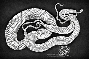 a burning feather in the form of a snake that turns into ashes tattoo idea