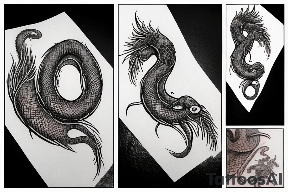 a burning feather in the form of a snake that turns into ashes tattoo idea