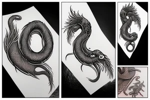 a burning feather in the form of a snake that turns into ashes tattoo idea