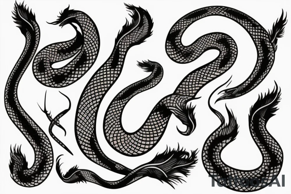 a burning feather in the form of a snake that turns into ashes tattoo idea