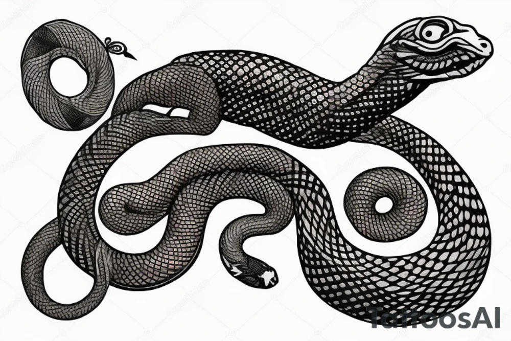 a burning feather in the form of a snake that turns into ashes tattoo idea