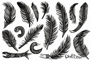 feather as snake tattoo idea