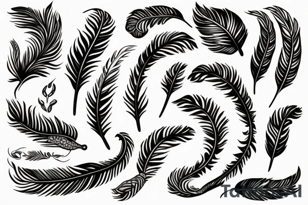 feather as snake tattoo idea