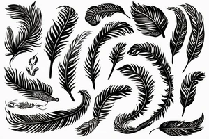 feather as snake tattoo idea