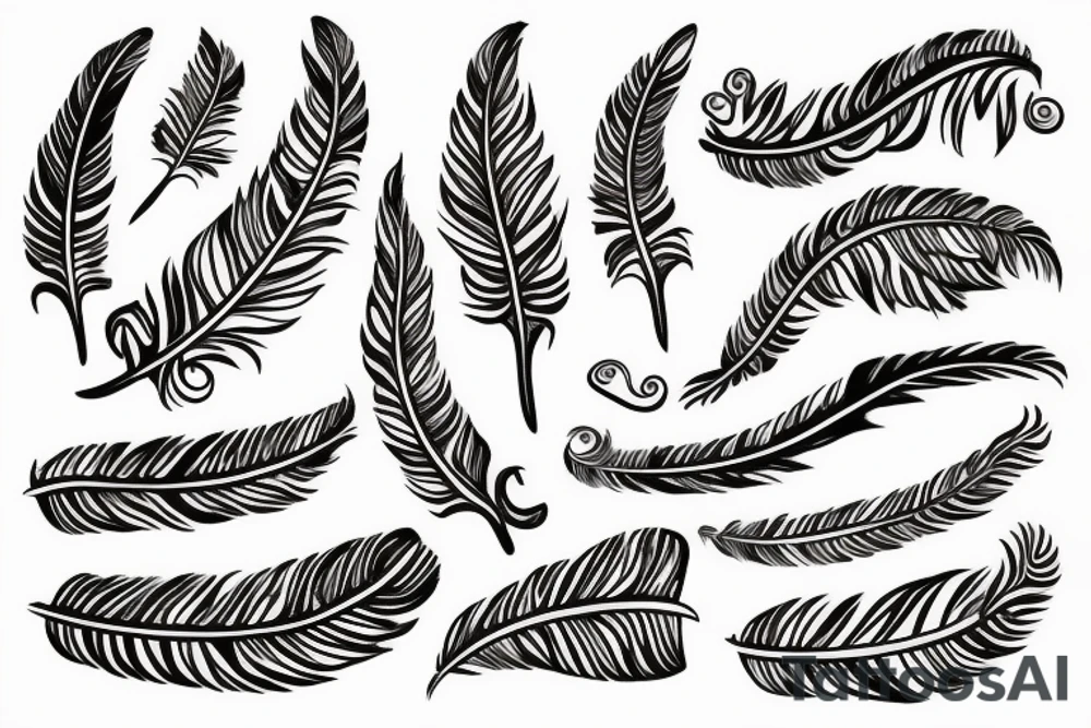 feather as snake tattoo idea