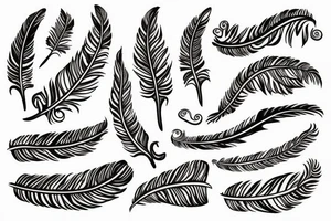 feather as snake tattoo idea