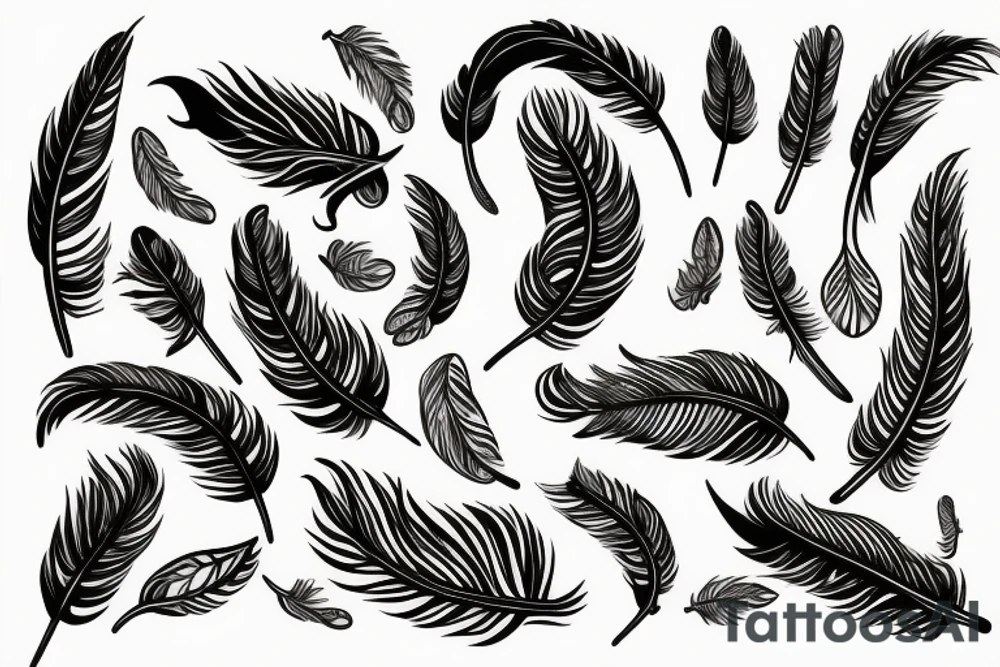 feather as snake tattoo idea