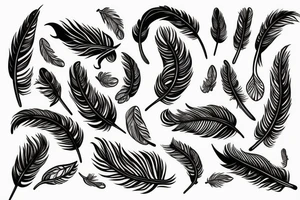 feather as snake tattoo idea
