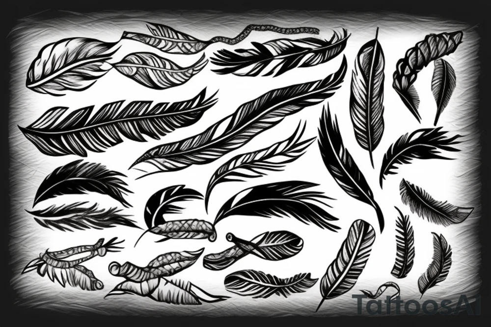 feather as snake tattoo idea