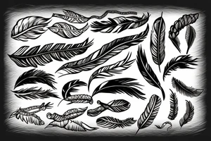 feather as snake tattoo idea
