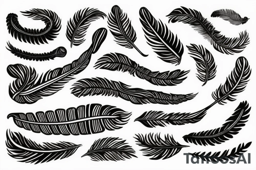 feather as snake tattoo idea