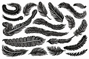 feather as snake tattoo idea
