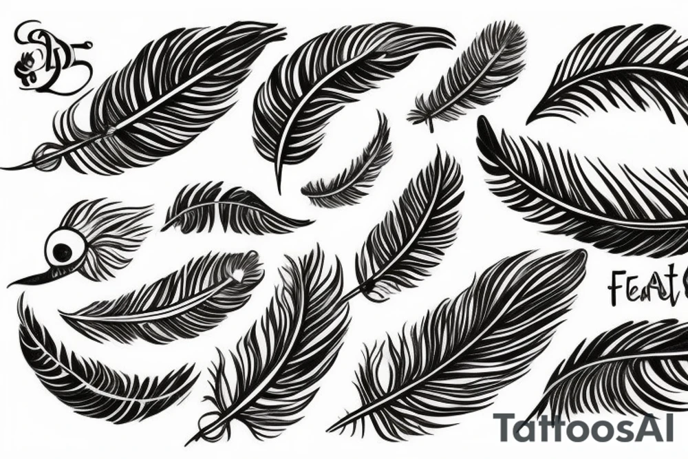 feather as snake tattoo idea