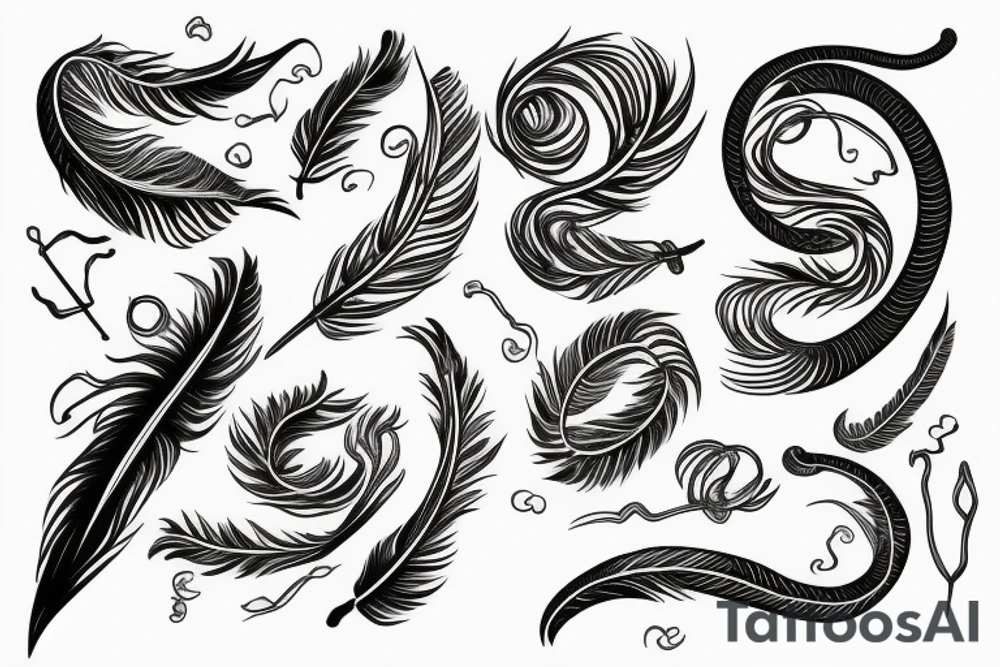 feather as snake tattoo idea
