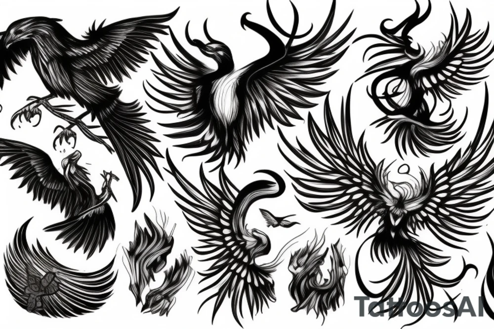 phoenix in ash tattoo idea