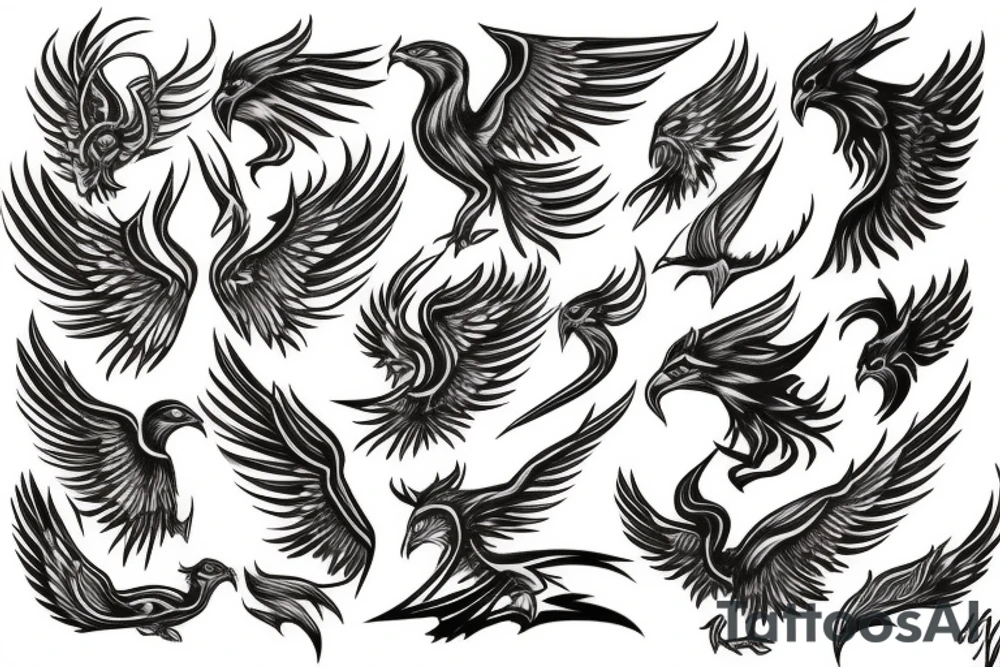 phoenix in ash tattoo idea