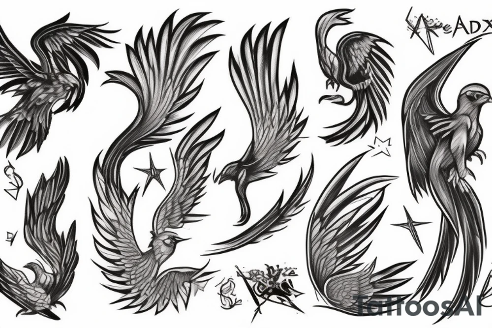 phoenix in ash tattoo idea